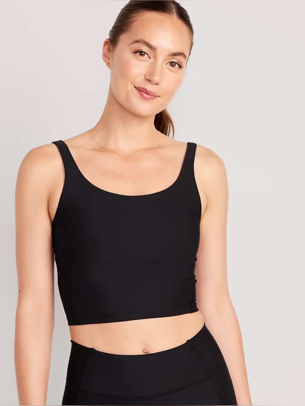 Old Navy Active Black PowerSoft Longline Sports Bra - Women’s XS